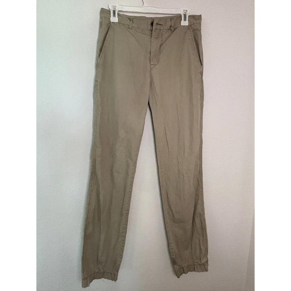 Lacoste Mens Chino Pants Khaki Tan Straight Leg Trousers Size 30 US 38 FR